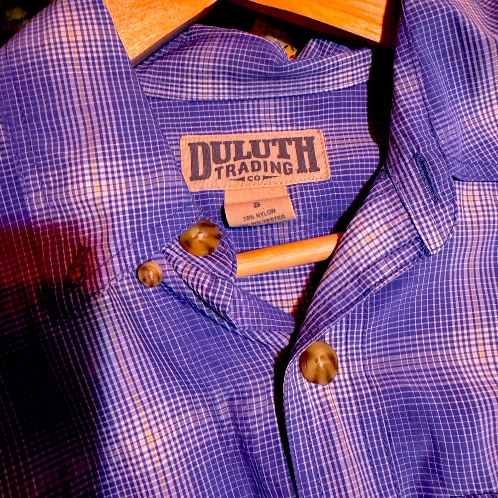 COPY - Duluth Trading Co. Orange Plaid Casual Button Down Shirt